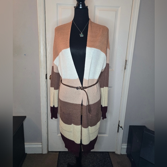 Color Block Cardigans Sweater - Picture 2 of 7